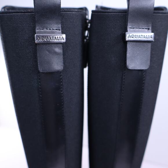 AQUATALIA NEW Nastia Riding Boot Black Weatherproof Leather Knee High Women's 6 - Picture 3 of 12